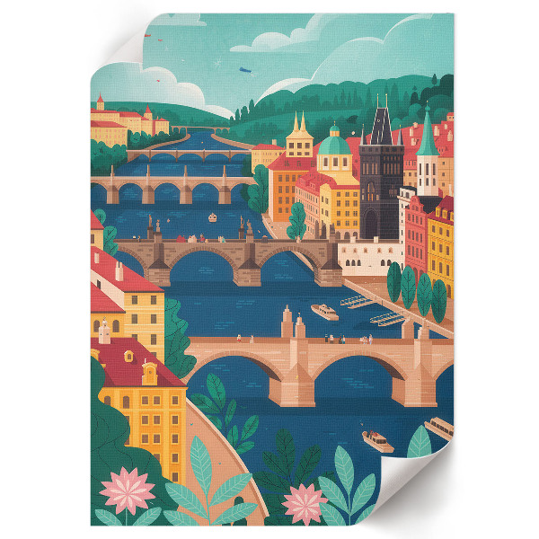 Retro plakát Městská krajina