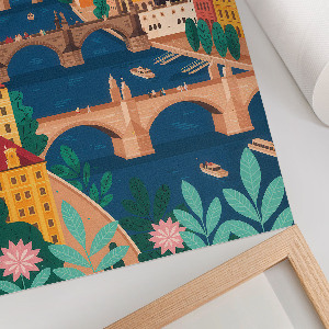 Retro plakát Městská krajina