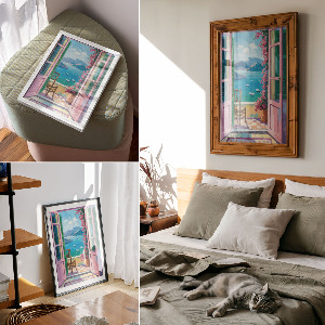 Retro plakát Dveře na balkon