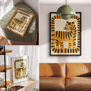 Vintage poszter Grafický tygr