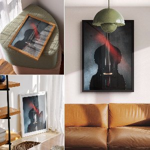 Retro poszter Černé housle