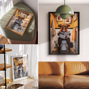 Retro plakát Buvol na záchodě