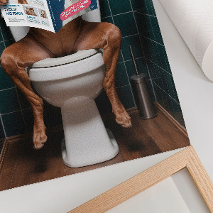 Poszter kép Pes na záchodě