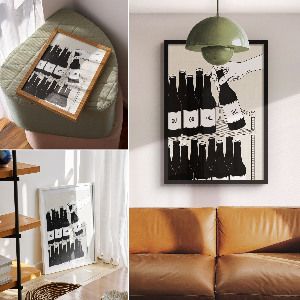 Retro plakát Lahve s nápoji