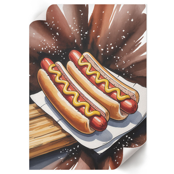 Retro poszter Chutné párky v rohlíku