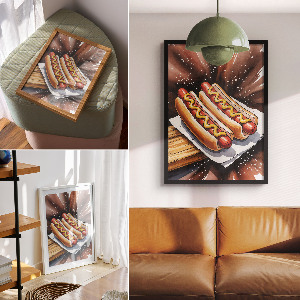 Retro poszter Chutné párky v rohlíku