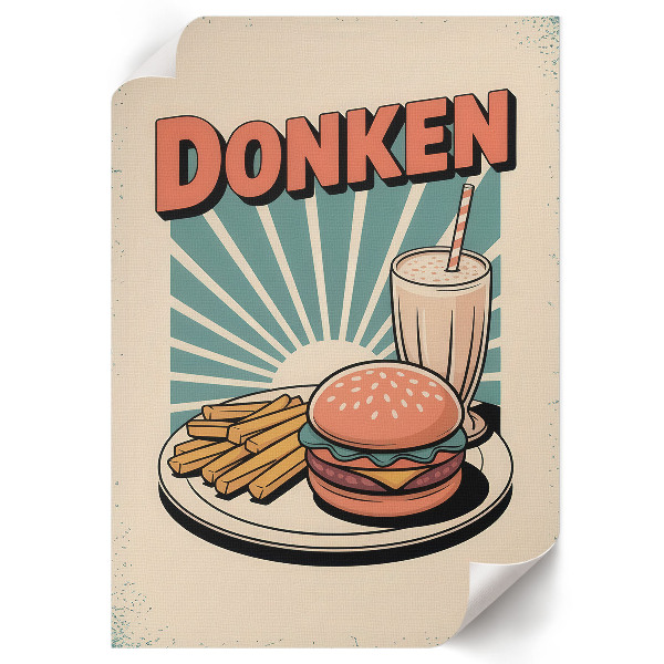 Retro plakát Retro rychlé občerstvení