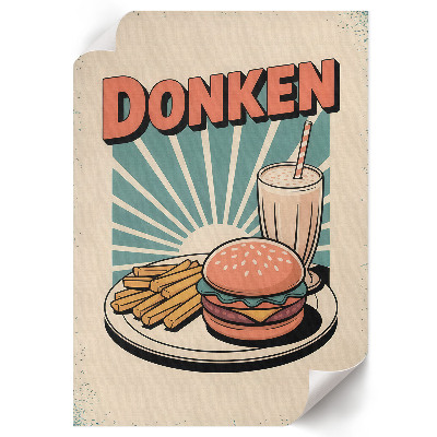 Retro plakát Retro rychlé občerstvení