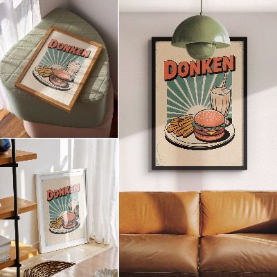 Retro plakát Retro rychlé občerstvení