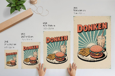 Retro plakát Retro rychlé občerstvení