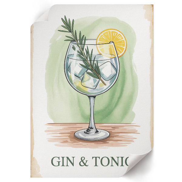 Retro poszter Gin tonik