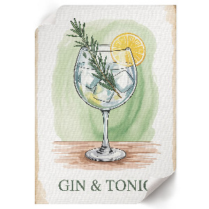 Retro poszter: Gin tonik motívummal