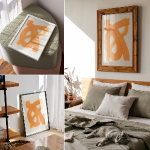 Retro plakát Oranžové tahy