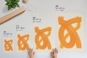 Retro plakát Oranžové tahy