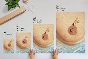 Retro poszter Žena a pláž