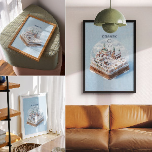 Retro plakát Sněhová koule Gdaňsk