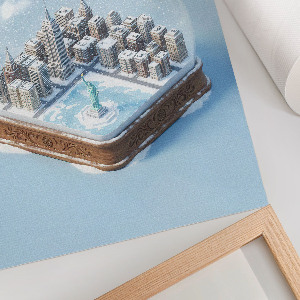 Vintage poszter Sněhová koule v New Yorku