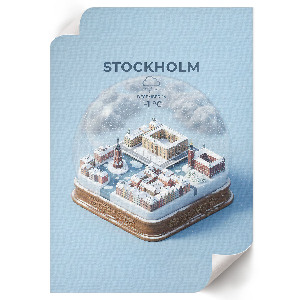 Poszter kép: Stockholm havas hógömbje