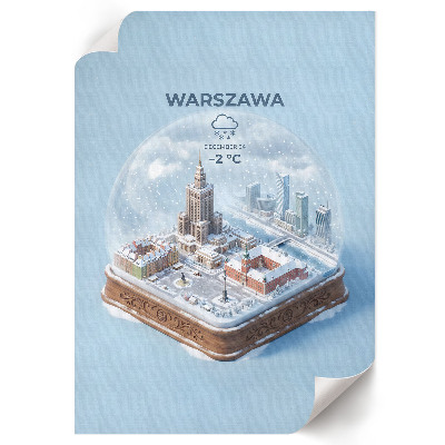Vintage poszter Sněhová koule Varšava
