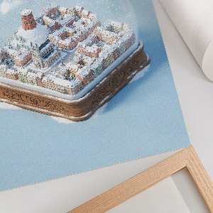 Retro plakát Sněhová koule ve Vilniusu