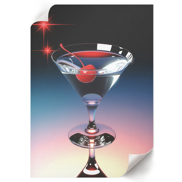 Retro plakát Třešňový koktejl