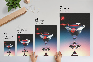 Retro plakát Třešňový koktejl