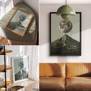 Vintage poszter Měsíc a hora