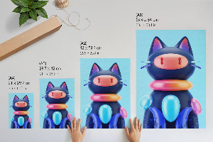 Retro poszter Futuristická kočka