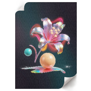 Vintage poszter Neonová lilie