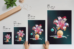 Vintage poszter Neonová lilie