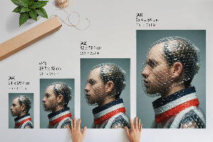 Retro poszter Futuristický portrét