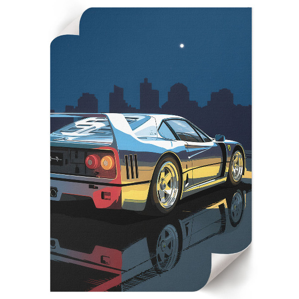 Retro plakát Jízda motorem v noci