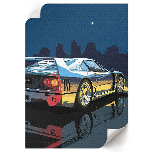 Retro plakát Jízda motorem v noci