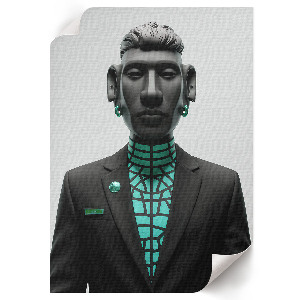 Vintage poszter Futuristická socha