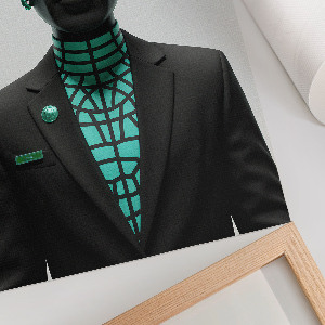 Vintage poszter Futuristická socha