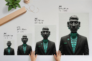 Vintage poszter Futuristická socha