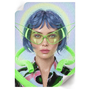 Retro poszter futurisztikus portré
