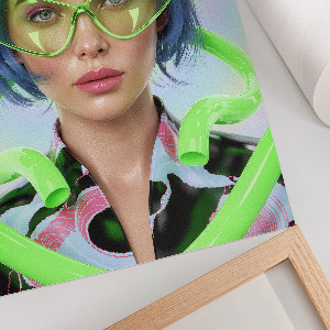 Retro poszter Futuristický portrét