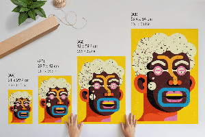 Retro plakát Abstraktní portrét