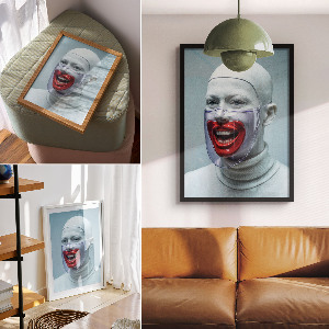 Vintage poszter Futuristická tvář