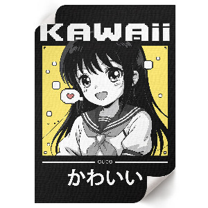 Poszter kép kawaii anime stílusban