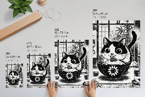 Vintage poszter Kočka v misce