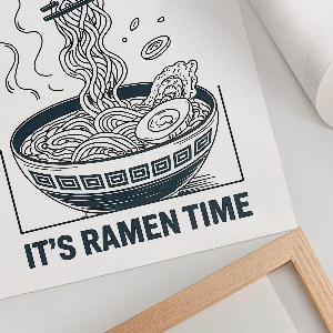 Retro poszter Ramen komiks