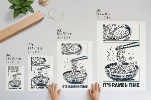 Retro poszter Ramen komiks
