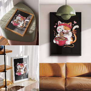 Retro plakát Kotě s těstovinami