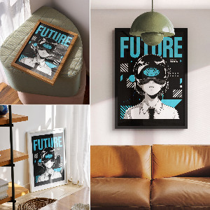 Vintage poszter Futuristická grafika