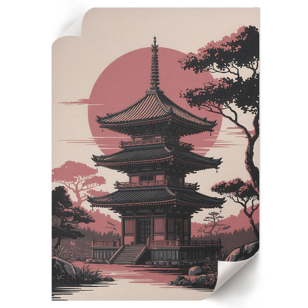 Retro poszter Chrám v Asii