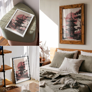 Retro poszter Chrám v Asii