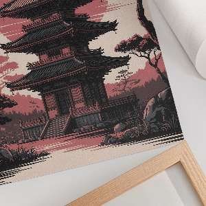 Retro poszter Chrám v Asii