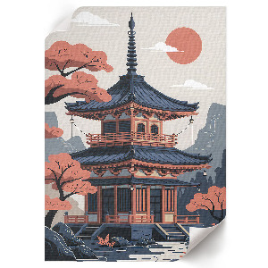 Retro poszter: japán templom